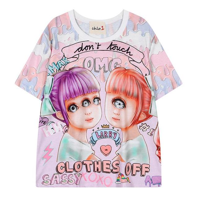 2016 HARAJUKU женщины футболка единорог комиксов краситель футболка милый мультфильм единорог Пегас с коротким рукавом женские Футболки tee топы