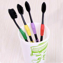 H3 R 4PCS Double Ultra Soft Toothbrush Adults Odontologia Bamboo Charcoal Nanometer Toothbrush Oral Care