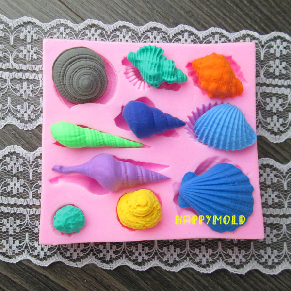 Shell Conch fondant mold,resin clay chocolate candy molds, silicone mould,silicone cake mould,fondant cake decorating tools