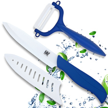 High-quality Ceramic knife set 5 inch slicing knife with a sharp white + deep blue peeler kitchen accessories kitchen knives set