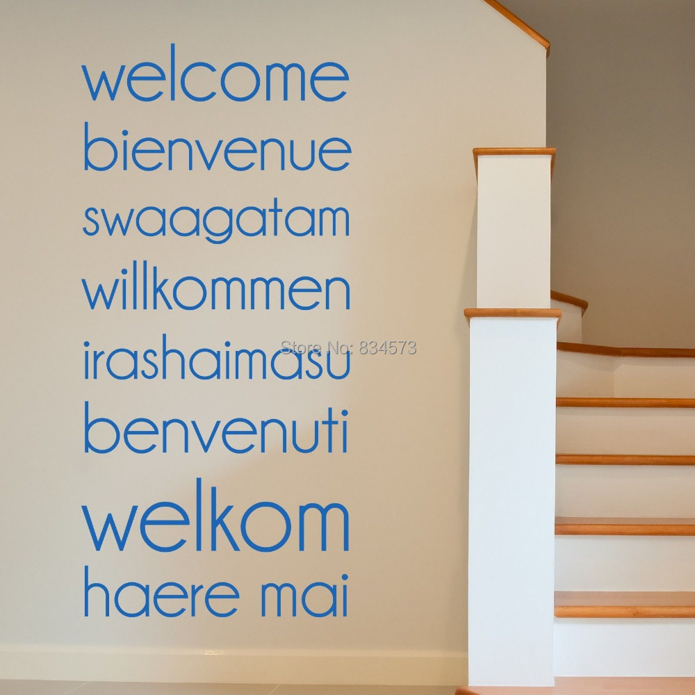 Hot Welcome Language Wall Art Sticker Decal DIY Home Decoration Decor Wall Mural Removable Bedroom Decor Wall Stickers