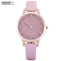 2016 New Luxury REBIRTH Brand Watches Women Fashion Casual Leather Crystal Quartz Watch Female Dress Clock