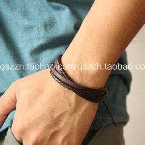 Cool Fashion Jewelry vintage Genuine Leather Men Bracelet for Woman hand rope strap casual leather bracelet