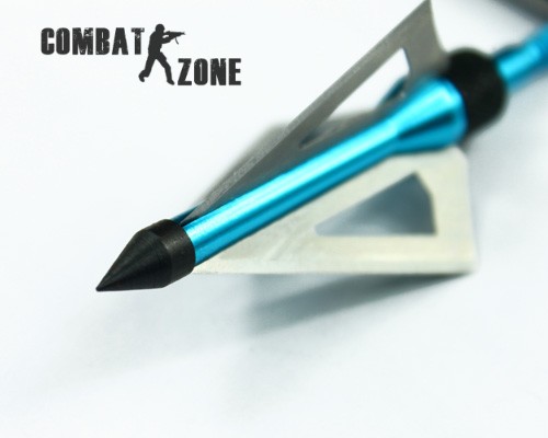 12 Pcs lot Brand New Hunting Slingshot Arrowhead Aluminum Tips Steel Blades Blue Arrow Head for