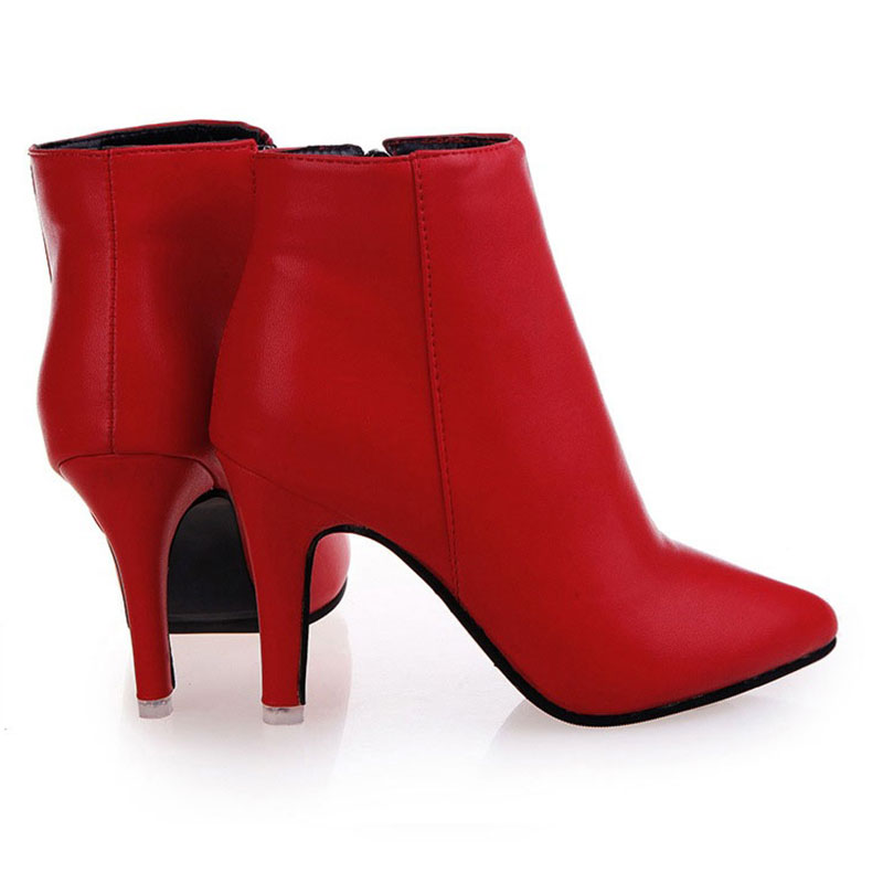 Womens Red Ankle Boots - Yu Boots