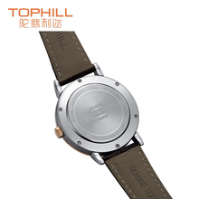 Tophill Summer Style Men Classic Quartz Wrist Watch Genuine Leather Band Stainless Steel Buckle Multifunction Chronograph