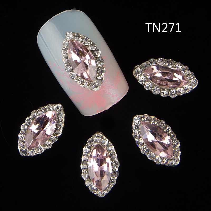 10pcs 3d nail jewelry decoration nails art glitter rhinestone for manicure pink gem design nail accessories