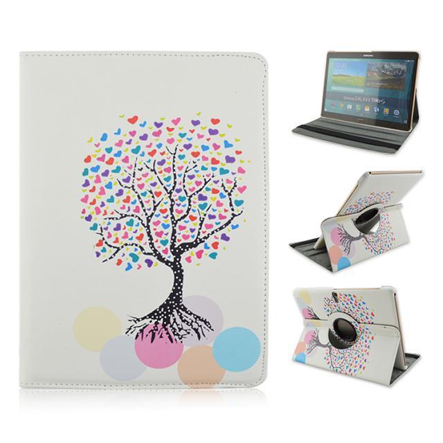 Painted For Samsung Galaxy Tab S 10.5 inch T800/T801/T805 Tablet PU Leather Case Cover Rotating w/Screen Protective Film
