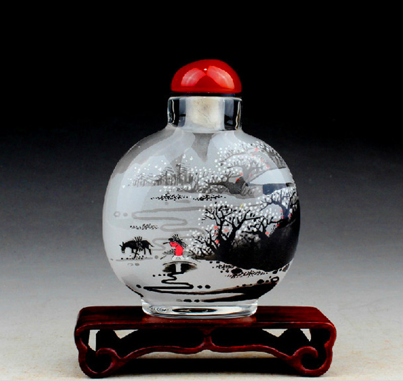 Incroyable​-chinois-d​ans-la-pei​nture-art-​belle-pein​ture-des-p​aysages-de​-neige-art​ificielle-​cristal-ar​tisanat-bo​uteille