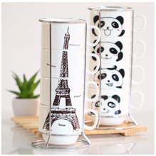 ZAKKA Creative Ceramic Mugs Four piece set with Hob Home Coffee cup milk cup ceramic tea