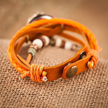 Woman Girl Vintage Leather Bracelet Starfish Decoration Quartz Wrist Watch 2EGP
