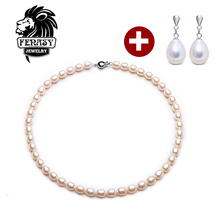 FENASY pearl jewelry,genuine natural pearls,natural pearl necklace, gift for women,choker necklace as Christmas gift
