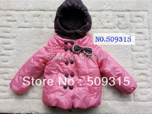 2014 wholesale baby winter jacket,flower outerwear,children clothing,girl's warm coat,with thick coat,windbreaker,3pcs/lot