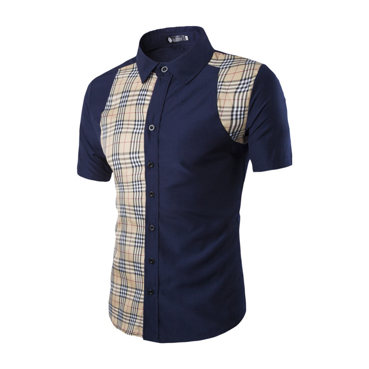 hot sale 2016 new arrival short sleeve font b plaid b font shirts men brand cotton