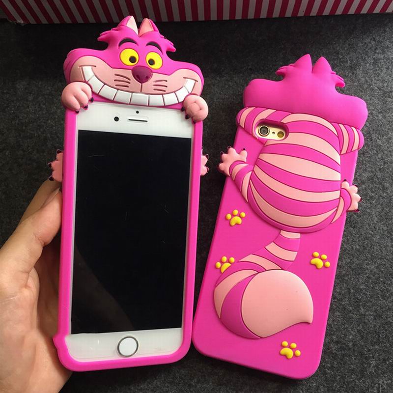 New Soft Silicon Phone Back Cover Cartoon Alice Cat Cute Phone Case For Iphone 5S 6 6Plus YC1185