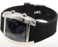 New Fashion Design Blue LED Light Aviation Sport Wrist Watch Dot Matrix Mens WATCH