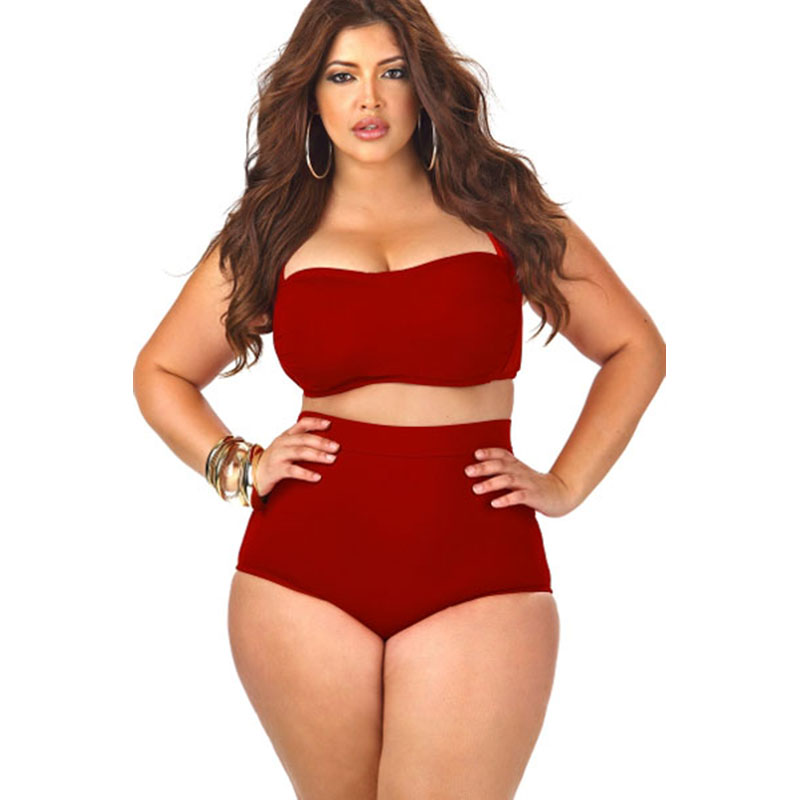 Bikinis Big Size Swimwear Sexy Plus Size 5xl High Waist Bikini Set 2016 5429