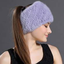 2016 Autumn Winter New 3 Use Knitted Hats&Winter Scarves For Women Warm Mink Fur Solid Beanies Hat High Quality Female Headband