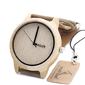 BOBO BIRD A22 Bamboo Wood Quartz Analog Watch Miyota Japanese 2035 Movement With Logo Pointer in