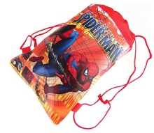 CM418 2015 new Kids Cartoon Printed Drawstring Bag 36cm 28cm children s spider man school bags