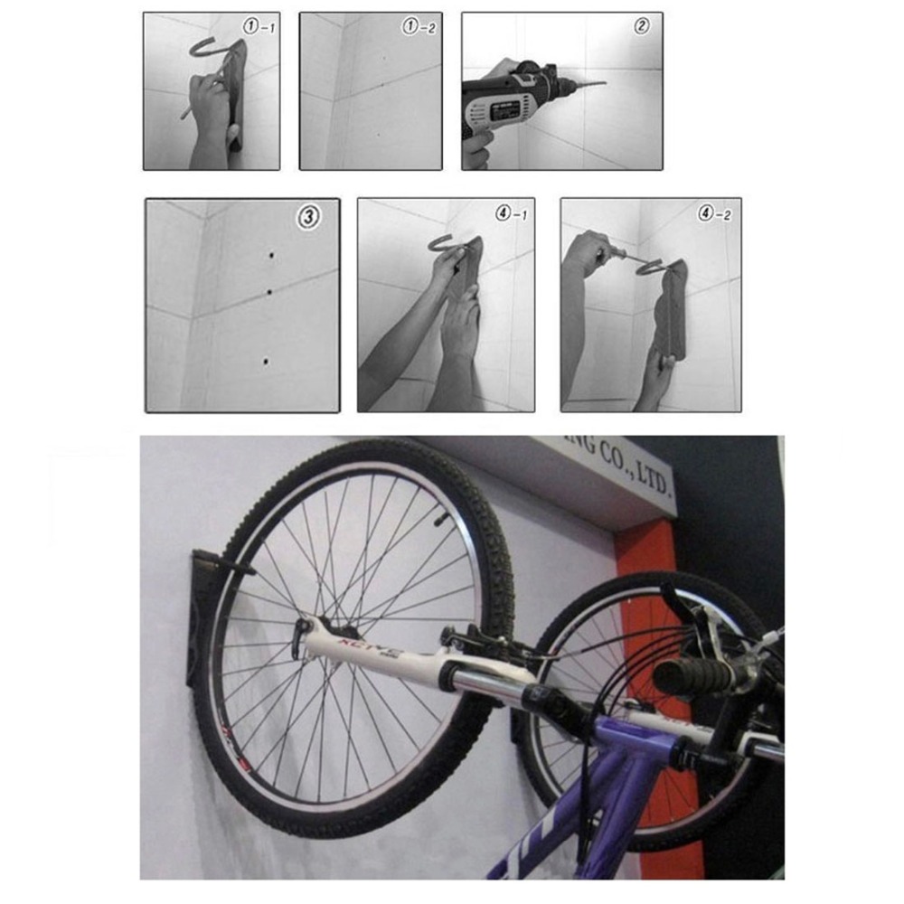 2 Unidades de bicicleta de ciclo Bike Storage Wall de montaje en Rack