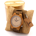 Bobobird Z010 Luxury Brand Design Bamboo Wood Watches Chicago Genuine Leather Bracelets Bands Straps Mens Watches