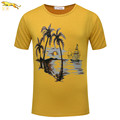 EA 2016 New Short Sleeve seaside sailboat Printed Casual men t shirt Fashion Brand Clothing High