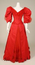 Gothic Red Long Victorian Stage Dress