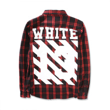 Pyrex OFF White Virgl Abolh men Casual Tartan plaid shirts Long sleeve Pyrex man High Low Zipper casual Lattice Flannel shirt