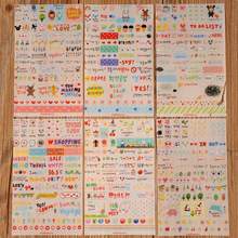 New Cute Lovely 6 Sheet Paper Stickers for Diary Scrapbook Book Wall Decor for decoration*Cartoon stickers