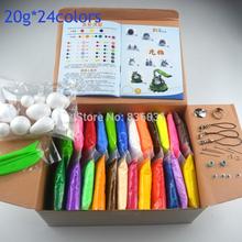 NEW 24colors 24pcs Soft Polymer Modelling Clay/set/box with tools good package FIMO Effect Blocks Special Toys DIY polymer clay