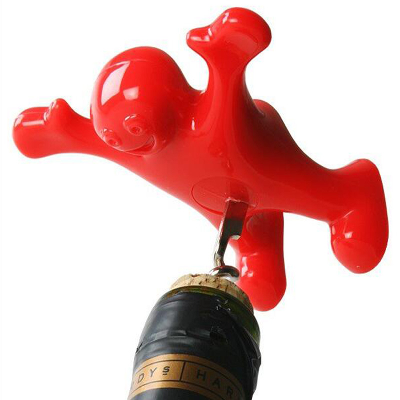 Funny Happy Man Bottle Accessories Creative Red Man Wine Bottle Opener