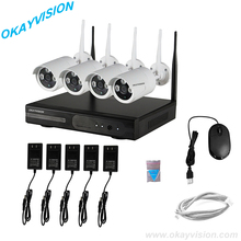 Plug&play VGA/HDMI output full hd 4CH WIFI NVR KIT,Outdoor Array Waterproof Wireless CCTV Security Camera p2p 1080p nvr Kit