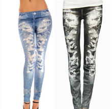 Hot New Fashion Women Seamless Printing Stretch Polyester Leggings Pants Jeans