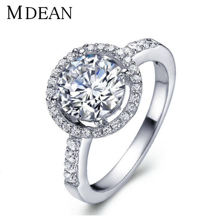 S925 round luxury wedding rings vintage engagement bague white gold filled accessories jewelry for women MSR038