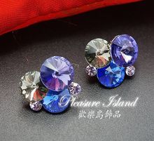 New Genuine original single color satellite stone crystal earrings free shipping