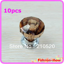 10pcs/lot Amber Pull Handle Acrylic Door Knob Drawer Cabinet Cupboard 26mm Hardware Free Shipping