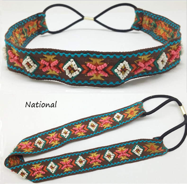 New arrival Wholesale and Retail fashion bohemian colorful handmade glasses beads elastic hairband headband hair accessories