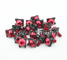 20pcs 6mm Universal CNC Aluminium Fairing Bolt Screws set Motorcycle Accessories Red For All models