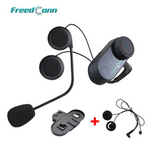 FreedConn T-COMVB Original Interphone Bluetooth Motorcycle Motorbike Helmet Intercom Headset+Extra Soft Earpiece+Bracket