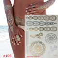 hot temporary tattoo gold tattoo sex products necklace bracelet tatoo metal women flash metalic gold silver