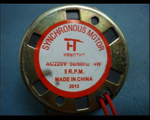 Description Picture 3 of itemBrass Tone Metallic Housing Synchronous Motor 50/60Hz 4W AC 220V 2 Wires