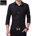 VISADA JAUNA Men s Shirts 2016 Autumn New Arrivals British Style Casual Long Sleeve Solid Male