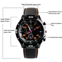 2015 Fashion Men s Silicon Sports Wrist Watch Racer Sports Military Pilot Aviator Army Style Unisex