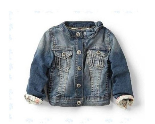 New 2014 Spring Brand Za Baby Girls Jacket Denim With Bow Collar Kids Jackets & Coats Children's Clothing