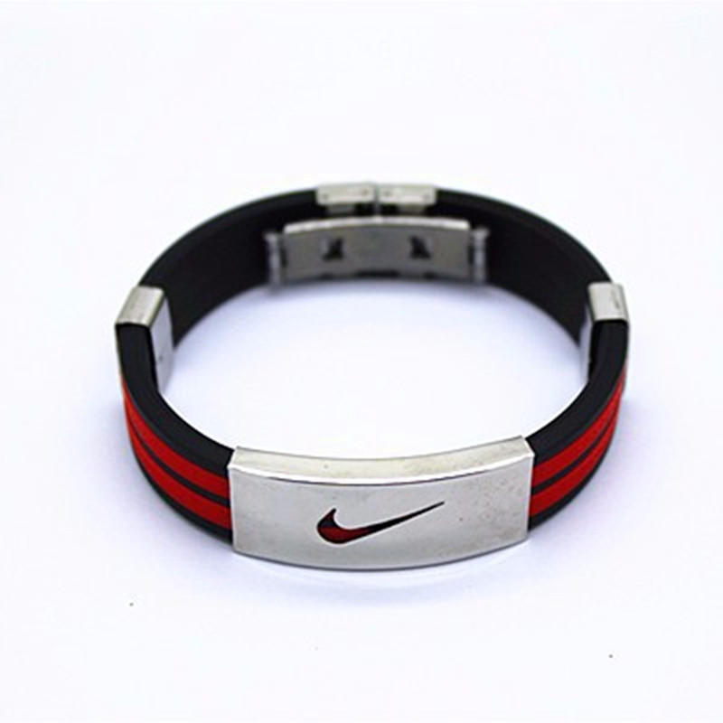 2015 New Fashion Street Basketball pulseira Sports Wristband Silicone Bracelet Men Custom Wholesale Titanium Stainless Steel