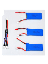 7.4V 1200mAh Li-po Battery and 3 in 1 cable for WLtoys Quadcopter Drone V666 V262 V353 V333 V323 3PCS