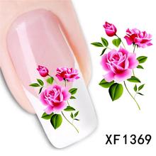 rose design Water Transfer Nails Art Sticker decals lady women manicure tools Nail Wraps Decals wholesale