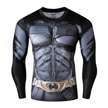 Superman Tights With Full Sleeves DC Comics T-shirt Marvel T-shirt Quick Dry 3D Printing Men Fitness Clothing O-neck Causal Tees