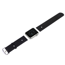 Brown Band 38mm Carbon Fiber Texture Replacement Leather Watchband for Apple Watch